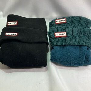 Hunter Black and Teal Boot Socks
